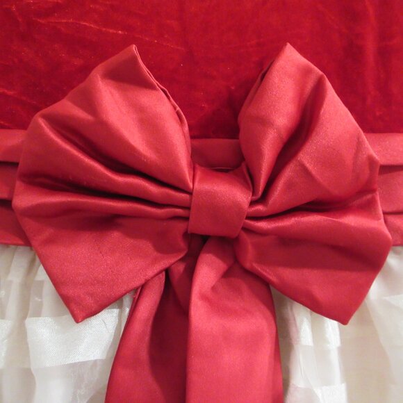 Jayne Copeland Girls Red Velvet & Ivory Crinoline Holiday Christmas Dress Size 7 - Picture 3 of 15